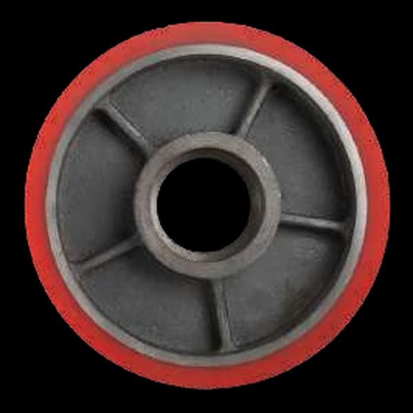 PU on cast iron core wheel Muvall PU on cast iron core pallet truck wheel